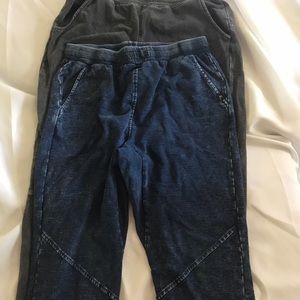 2 pairs of jean jogger pants, size 12-14